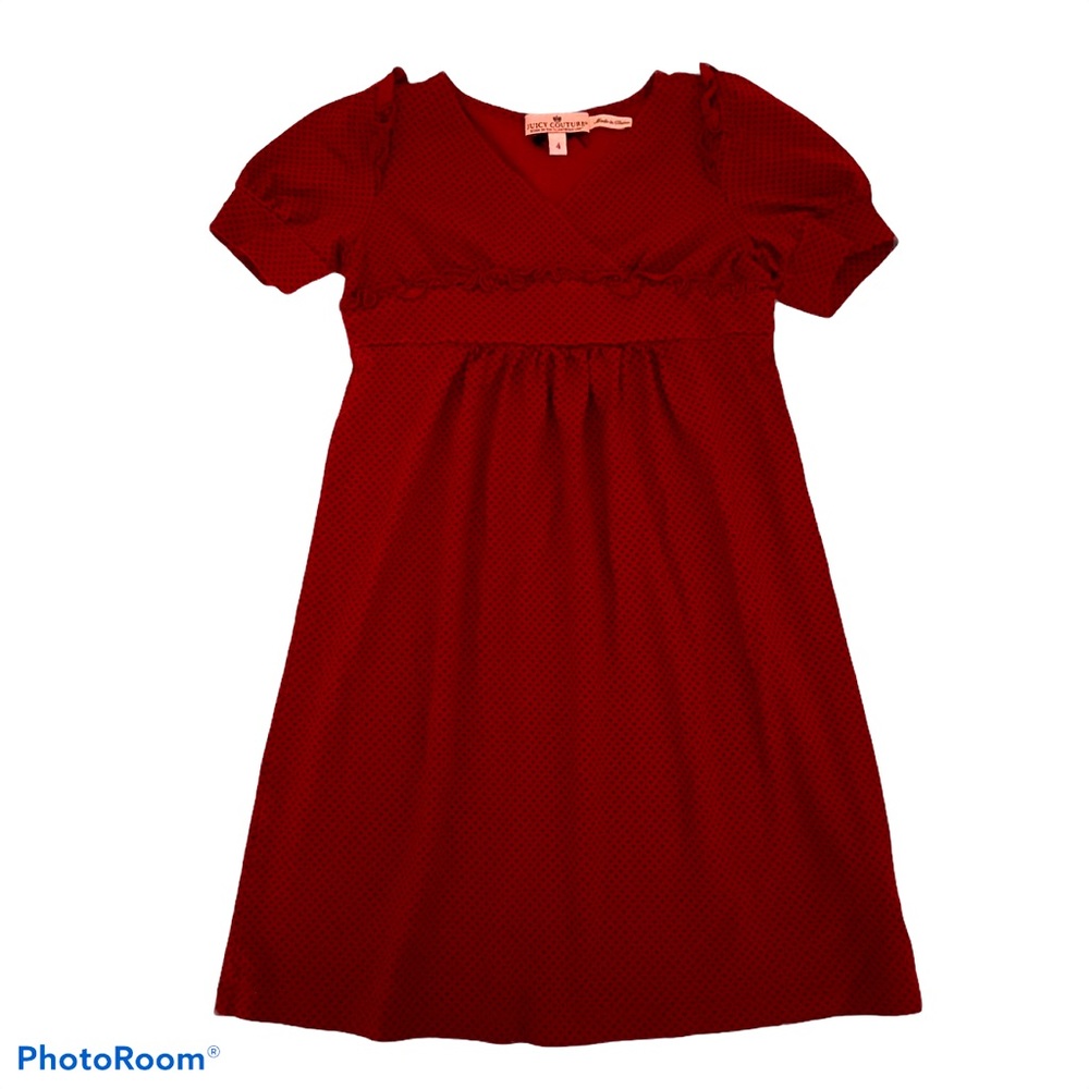 Juicy Couture EUC Girls Doll Dress Deep Red Size 4